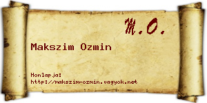 Makszim Ozmin névjegykártya